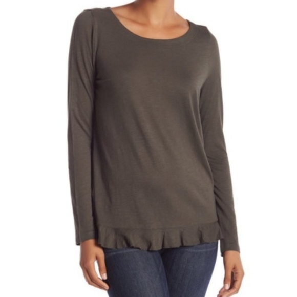 Gray Neutral Long Sleeve Top - Picture 1 of 8